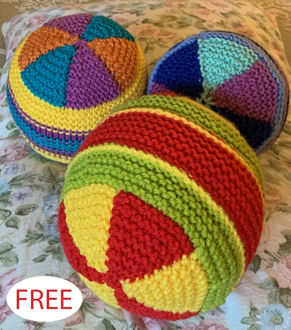 Free Stash Buster Colorful Play Ball Knitting Pattern