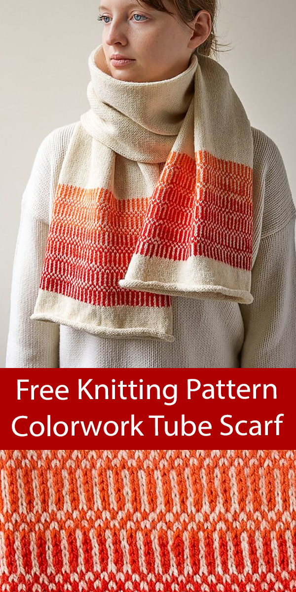 Free Scarf Knitting Pattern Colorwork Tube Scarf