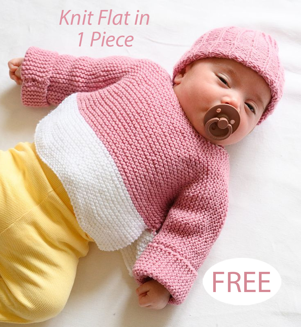 Free Knitting Pattern Colour Block Baby Sweater