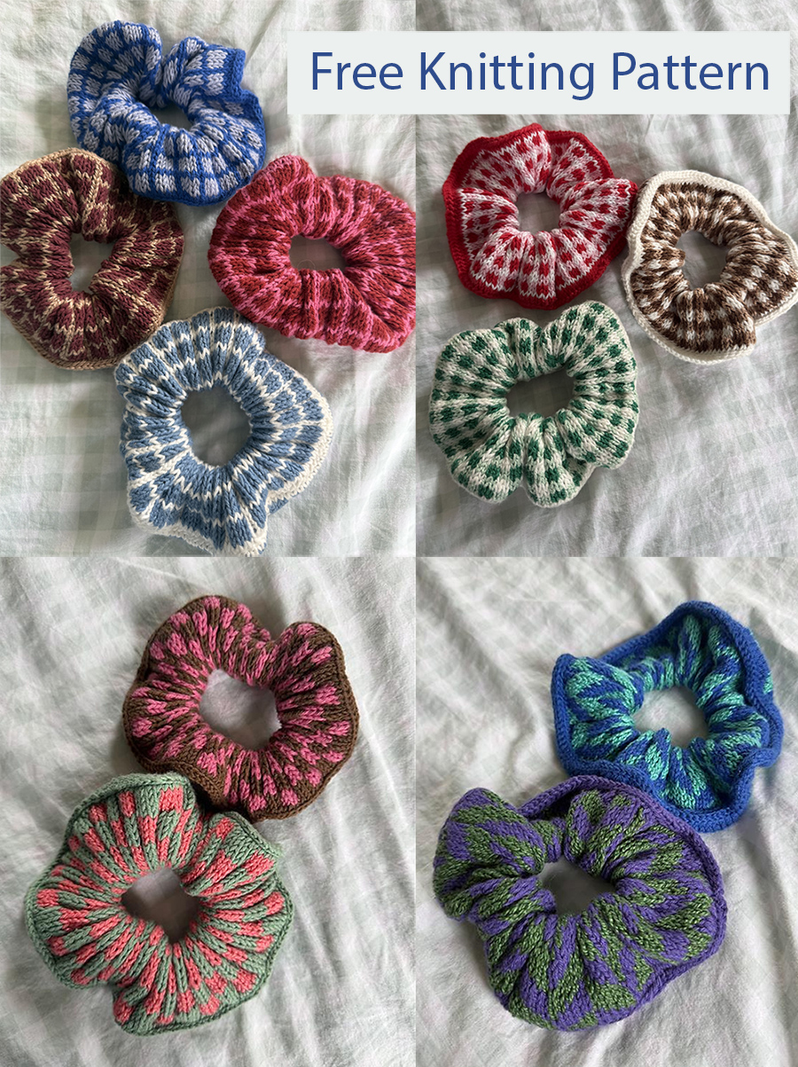 Free Colourwork Scrunchie Knitting Pattern