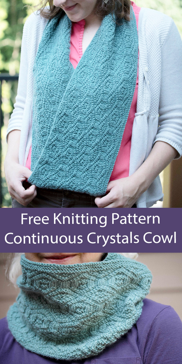 Free Cowl Knitting Pattern Continuous Crystals Cowl