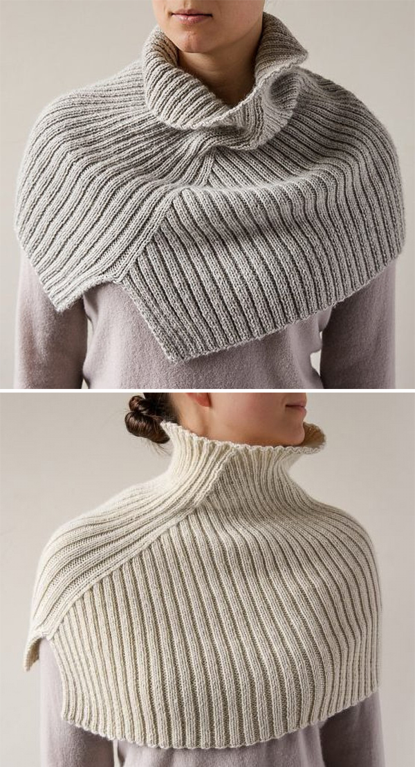 Free Knitting Pattern for Converging Lines Cowl