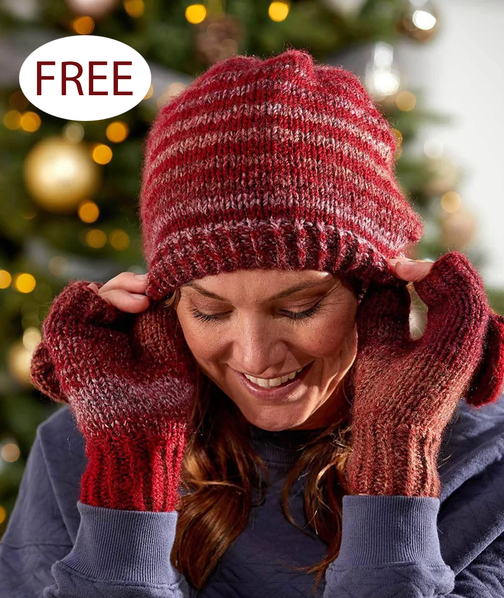 Free Convertible Mitts and Hat Set Knitting Pattern