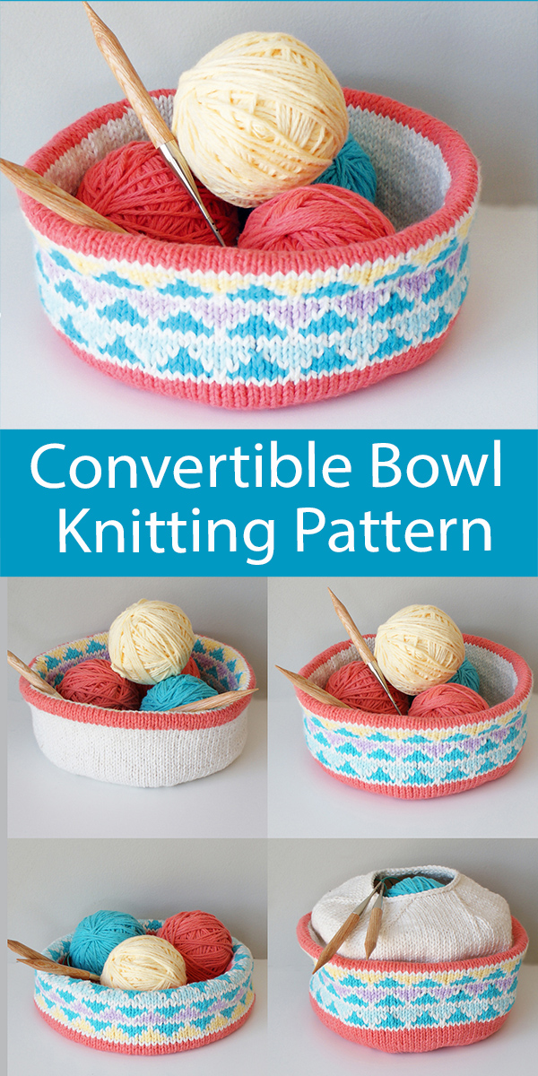 Basket Knitting Pattern Leftover Convertible Triangle Color Blocked Bowl