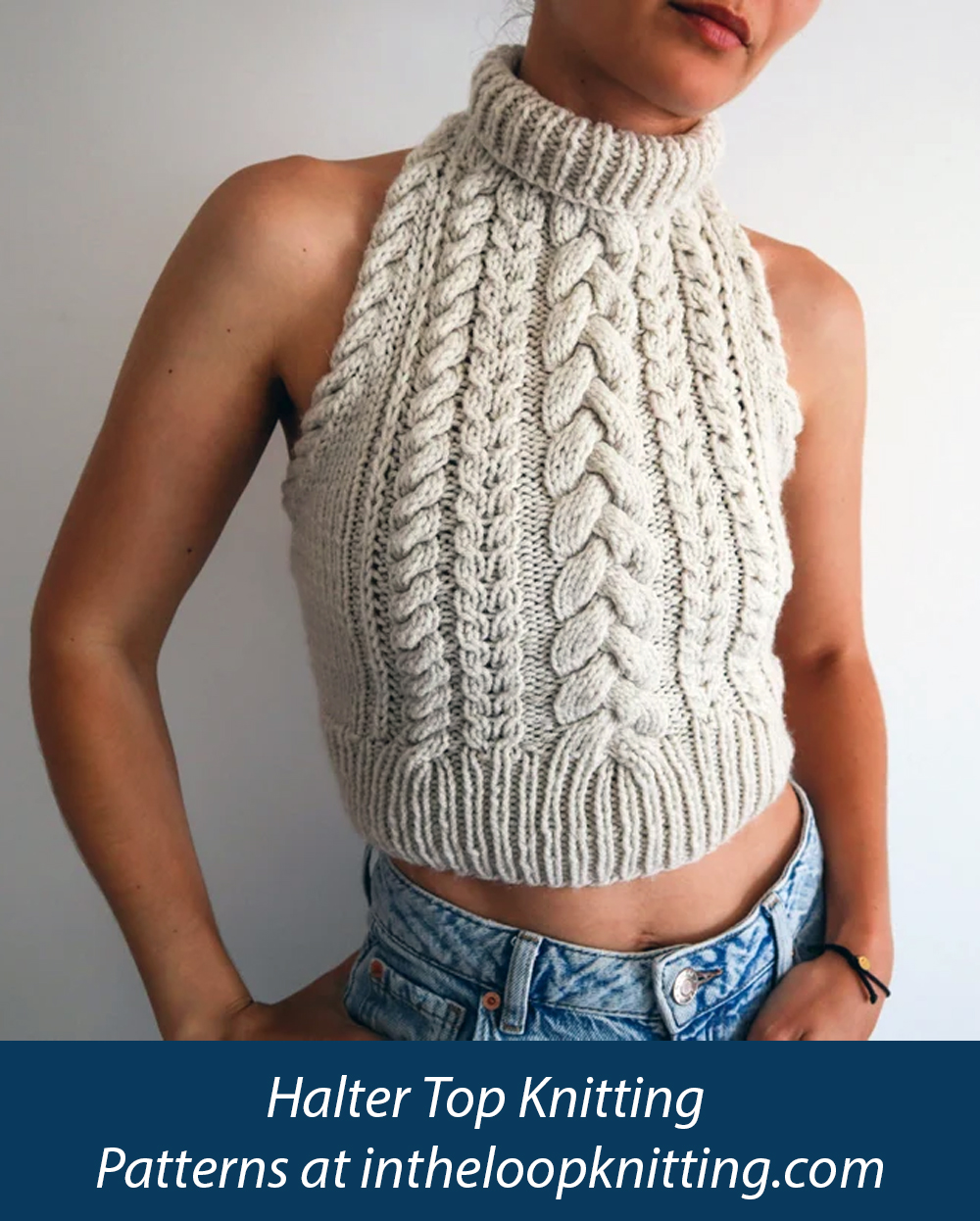 Copious Cables Halter Neck Top Knitting Pattern 