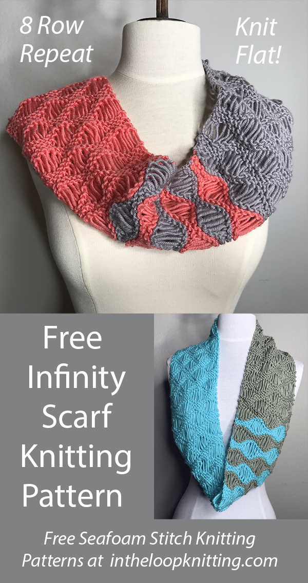 Free Cowl Knitting Pattern Coral Breezes Infinity Scarf