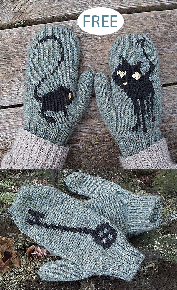 Free Coraline Mittens  Knitting Pattern