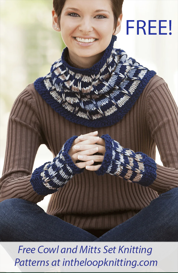 Free Corinna Cowl and Mitts Knitting Pattern