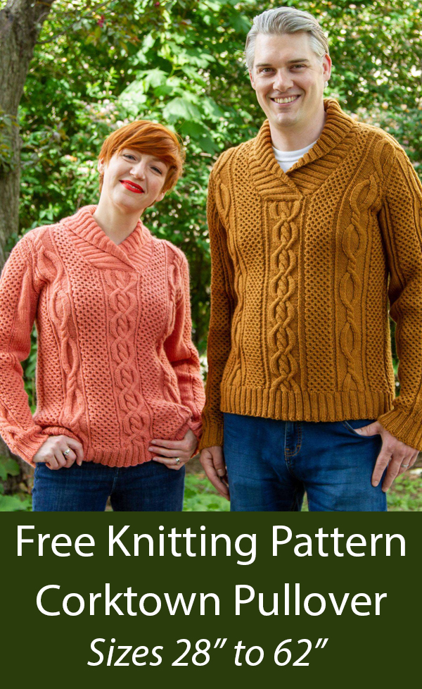 Free Sweater Knitting Pattern for Men and Women Corktown His and Hers Pullover