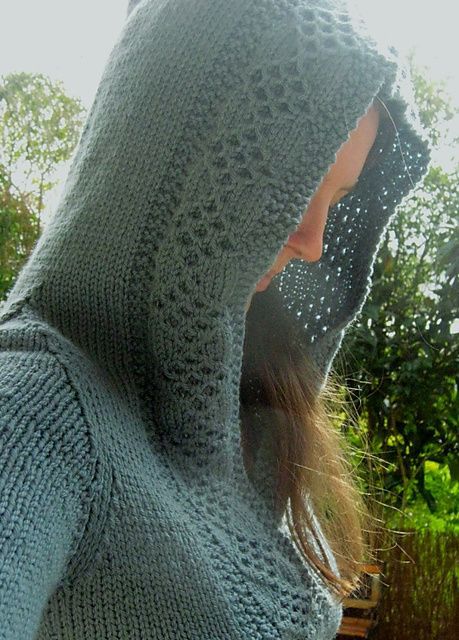 Free knitting pattern for Corona pullover sweater with hood and more hoodie patterns