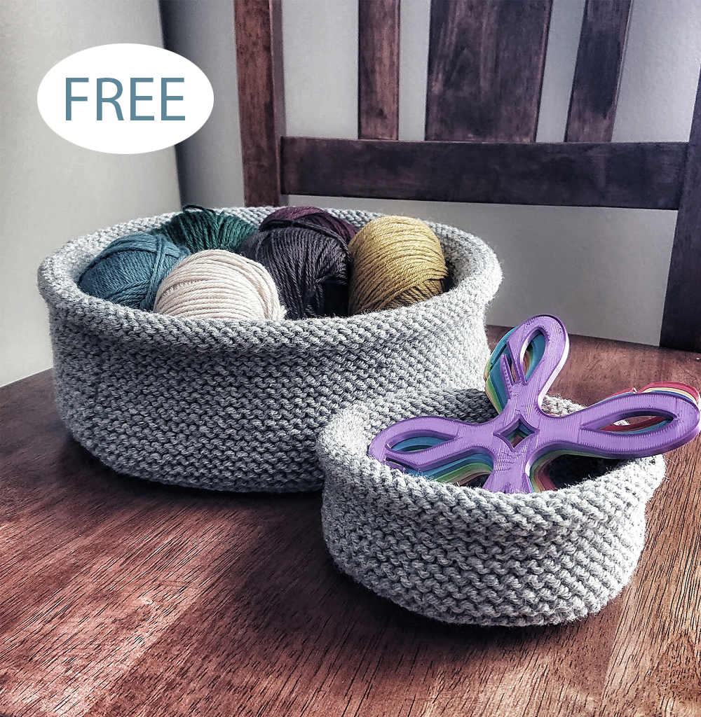 Free Storage Corrugated Baskets Knitting Pattern