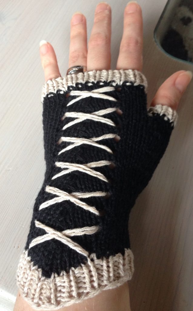 Free Knitting Pattern for Corset Fingerless Mitts