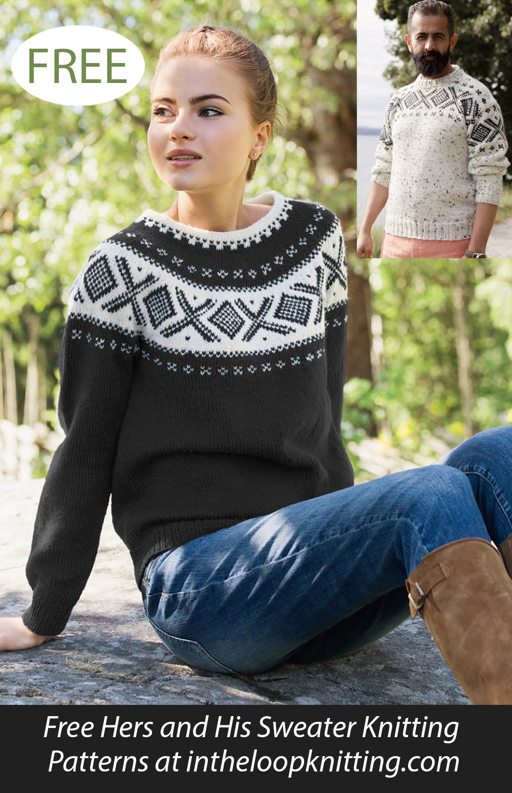 Free Cortina Sweaters Knitting Pattern for Men and Women