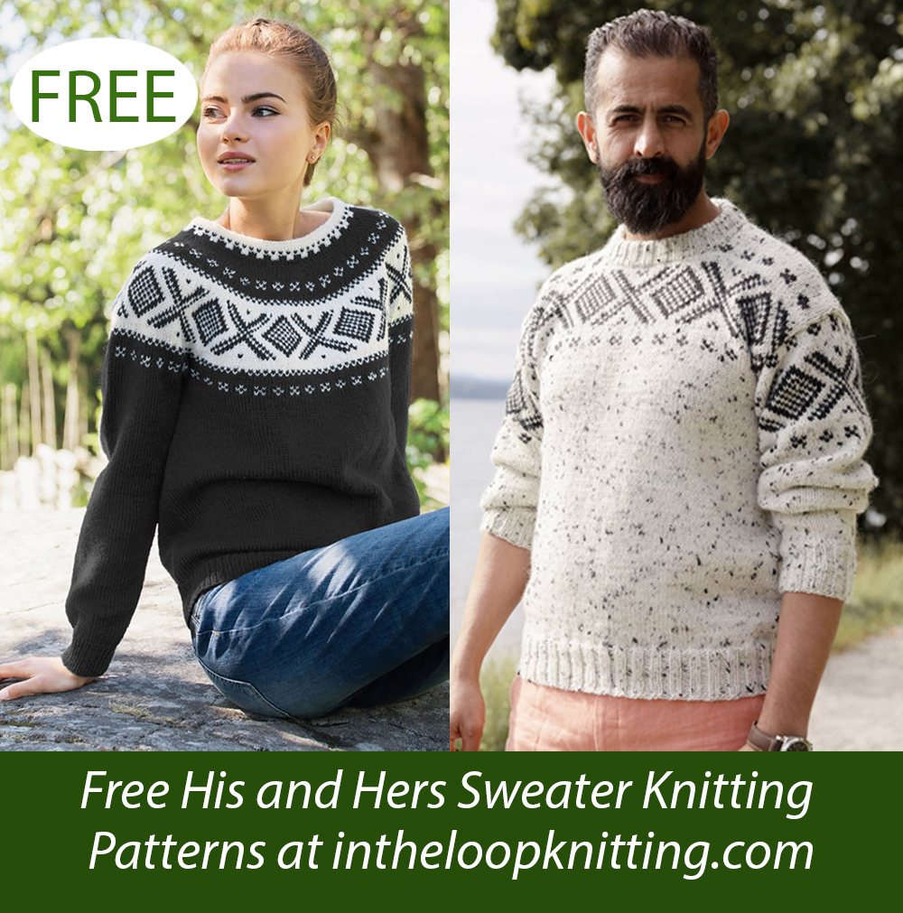 Free Cortina Sweaters Knitting Pattern for Men and Women