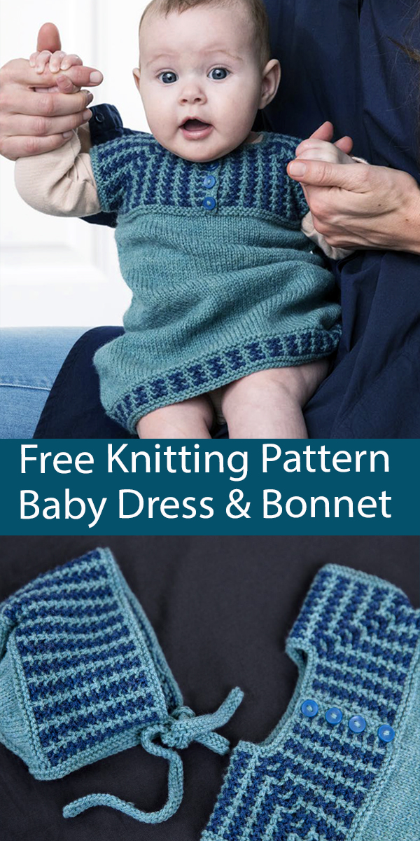 Free Knitting Pattern Baby Dress and Bonnet Corydalis