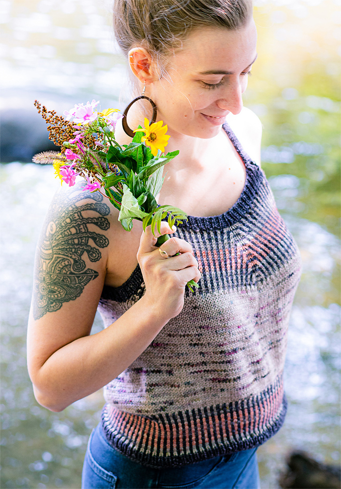 Cosmic Ray Tank Top Tank Knitting Pattern