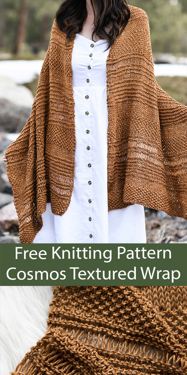 Free Shawl Knitting Pattern Reversible Cosmos Textured Wrap