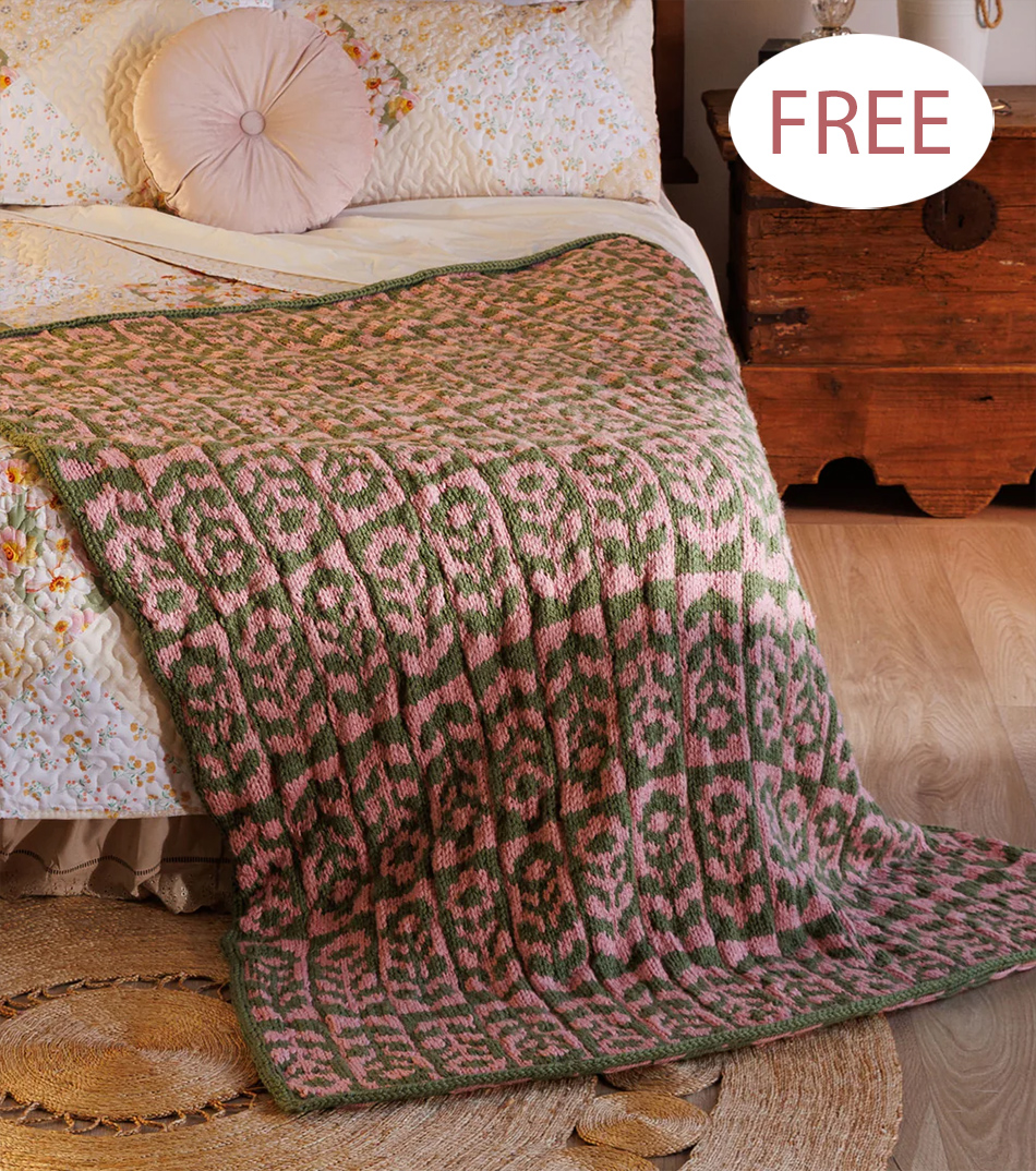 Free Cottage Blooms Knit Blanket Knitting Pattern