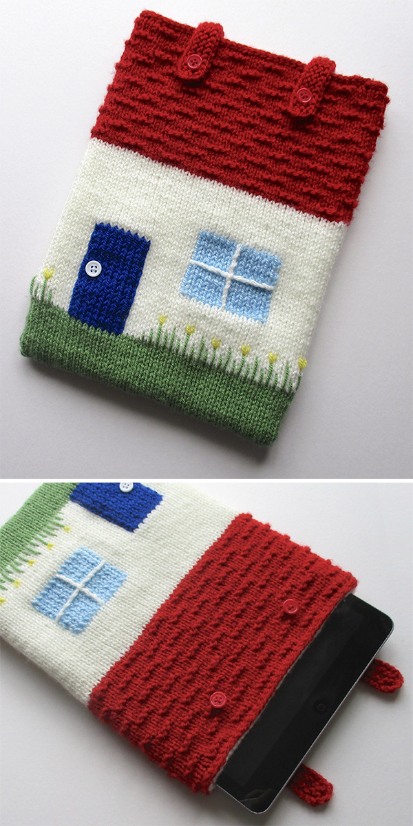 Free knitting pattern for Cottage Tablet Cosy