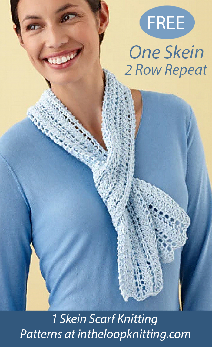 Free One Skein Lace Scarf Knitting Pattern