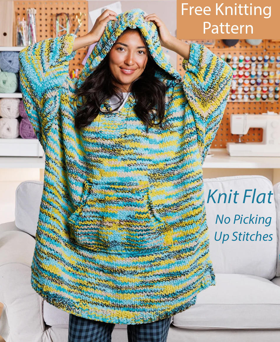 Free Couch Lounger Knit Hoodie Knitting Pattern