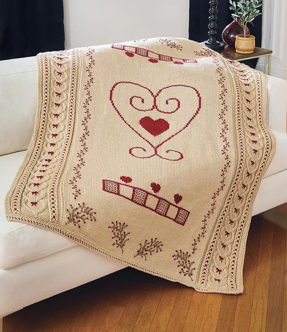 Knitting Pattern Country Charm Throw Quilt