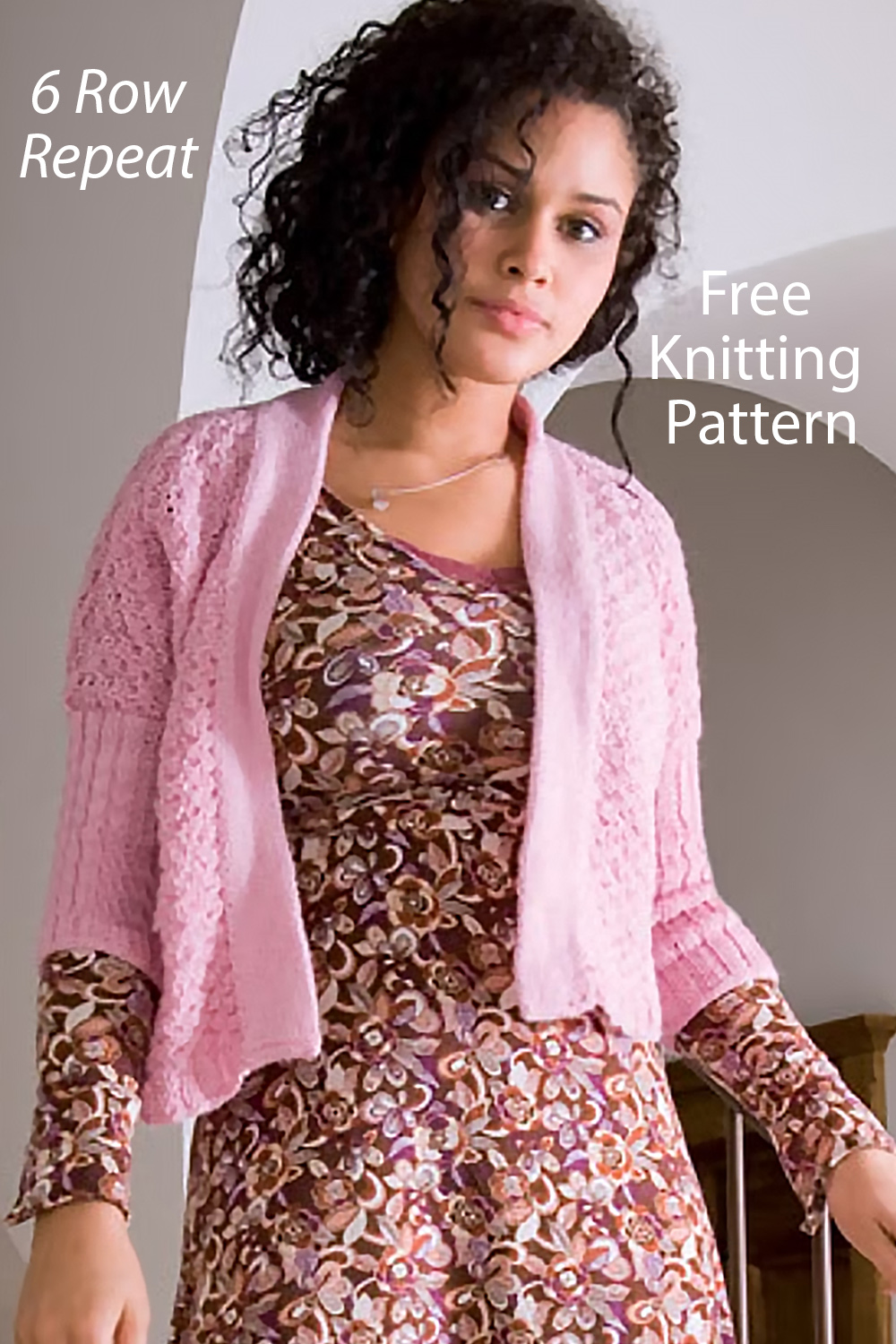 Free Sweater Knitting Pattern 6 row Courmayeur Bolero