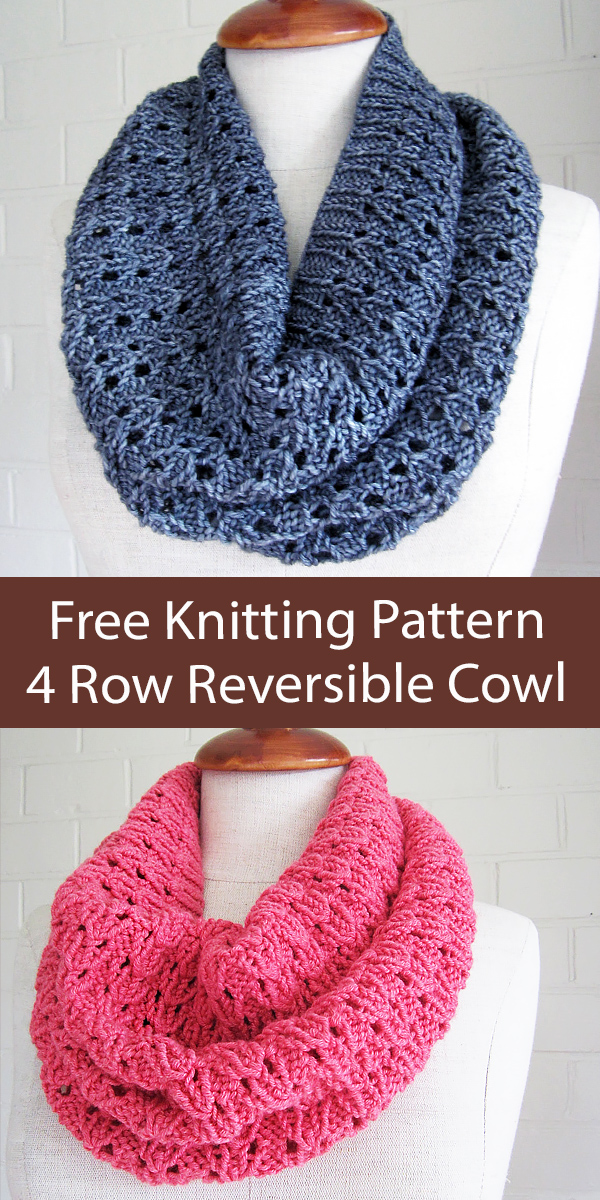 Free Cowl Knitting Pattern Cowl for Every Season 4 Row Repeat