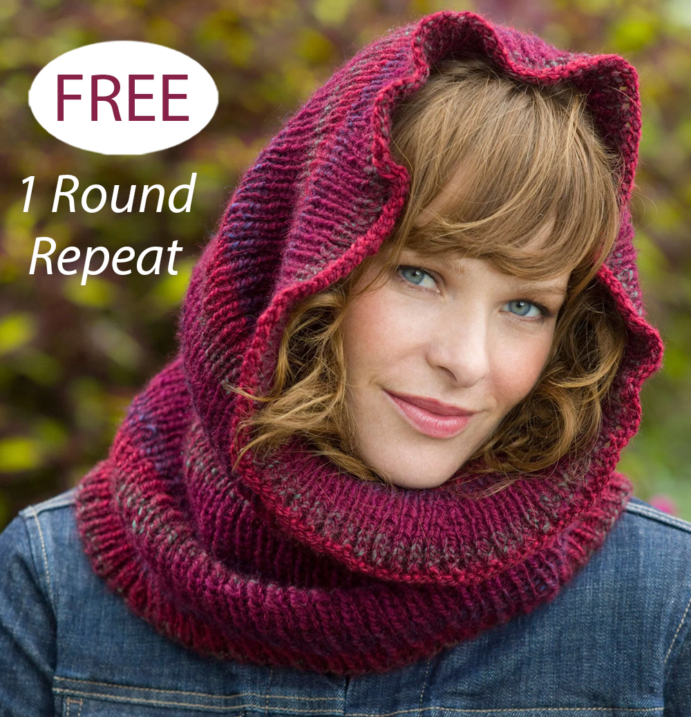 Free Knitting Pattern for Easy Cowl Hood Warmer