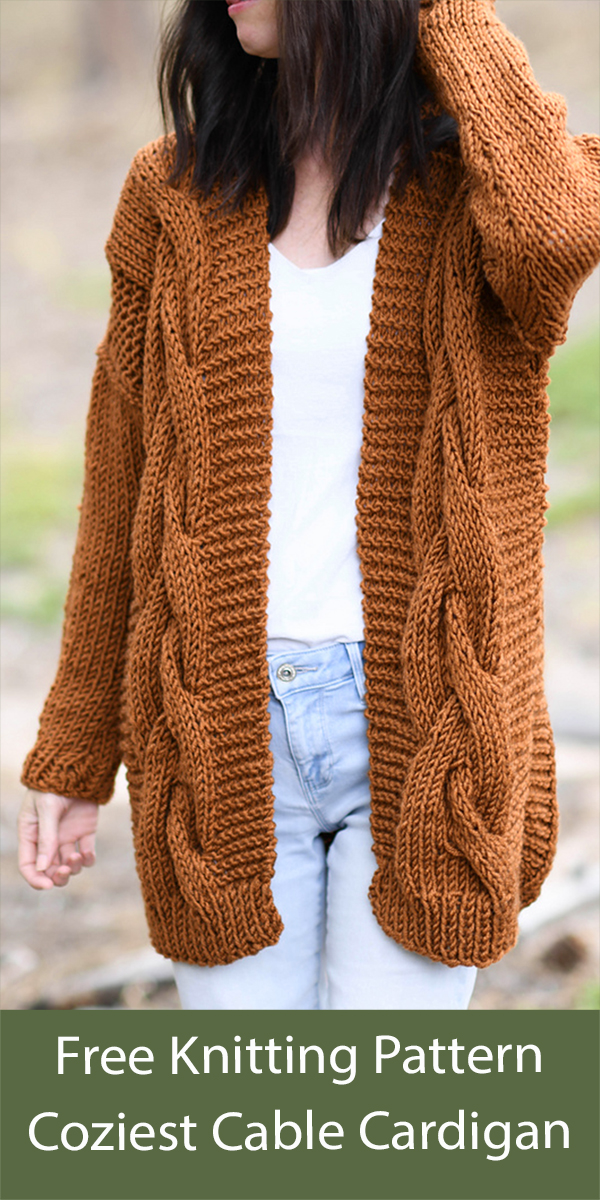 Free Cardigan Knitting Pattern Coziest Cable Cardigan