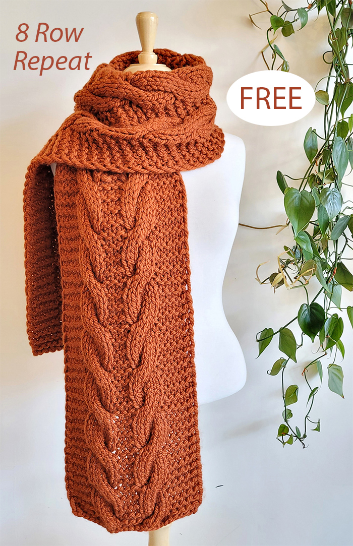 Free Knitting Pattern Cozy Cabled Scarf and Cowl