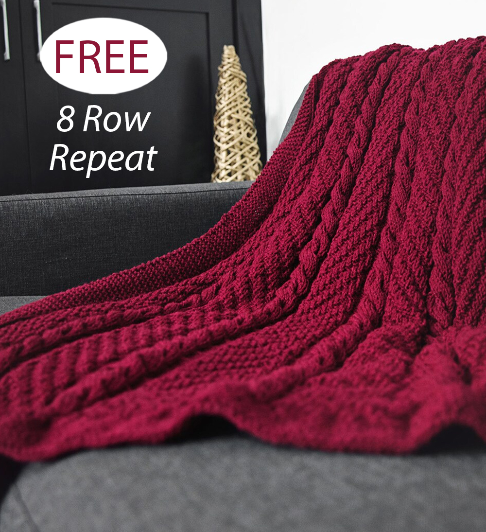 Free Knitting Pattern Cozy Cables Throw Blanket