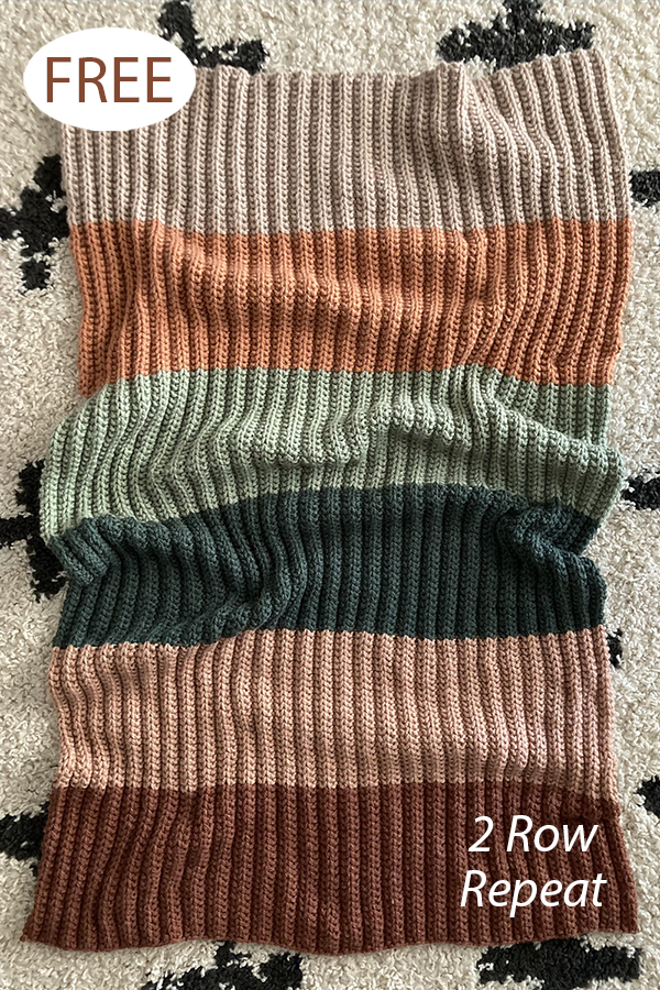 Free Cozy Color Block Blanket Knitting Pattern