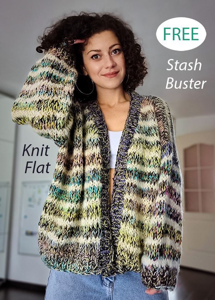 Cozy Fluffy Cardigan De-Stash Fashion Knitting Pattern