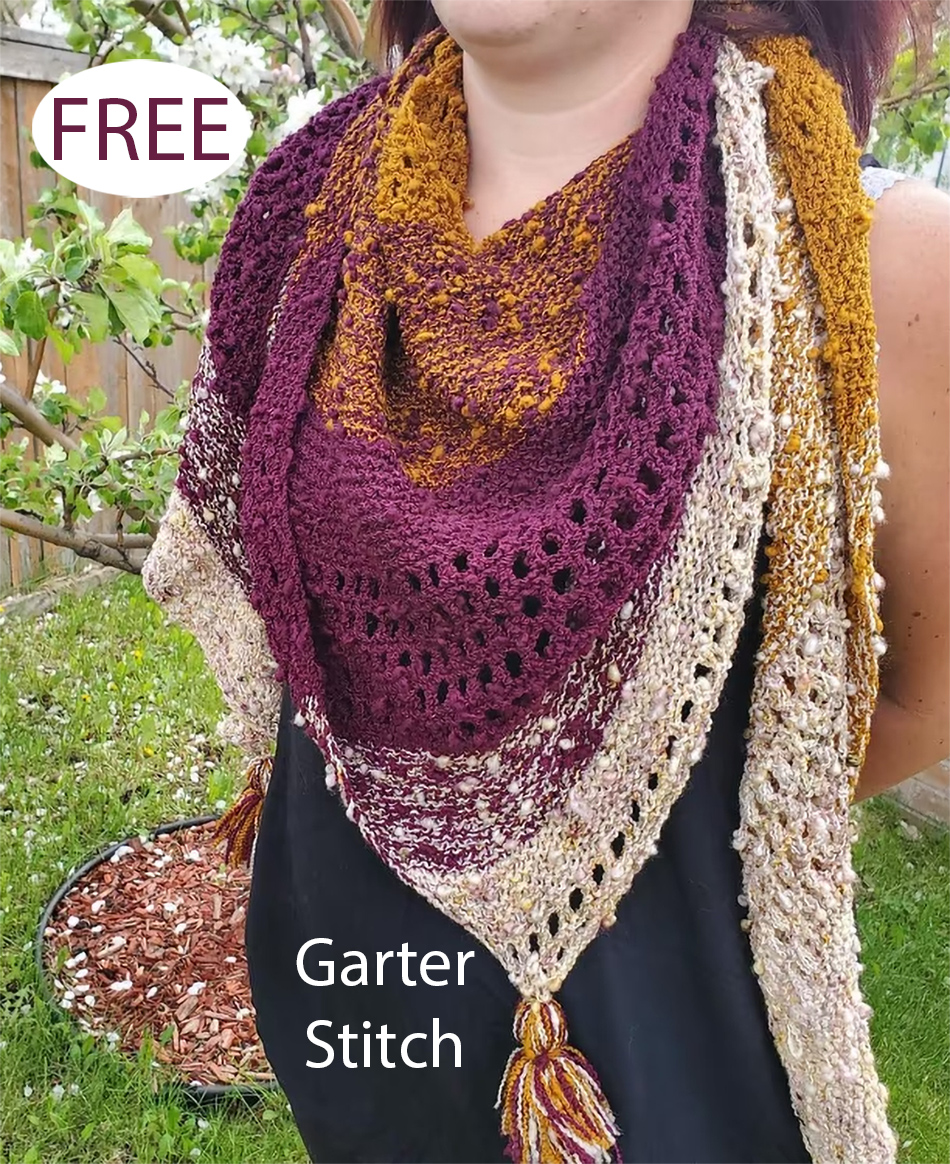 Free Knitting Pattern Cozy Marley Shawl Easy Garter Stitch