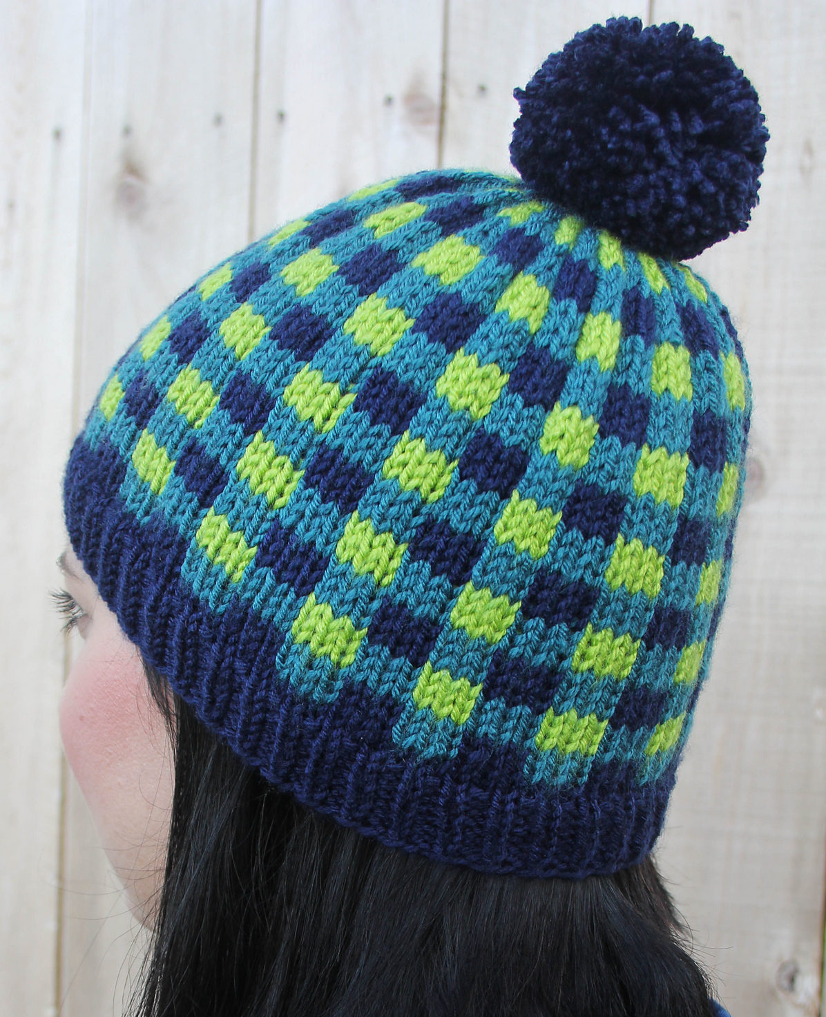 Free Knitting Pattern for Cozy Plaid Hat