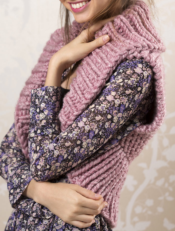 Free Knitting Pattern for Easy Quick Cozy Shrug