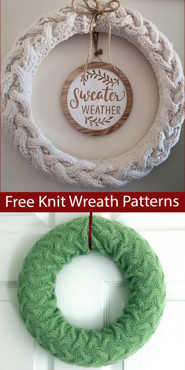 Free Cable Wreath Christmas Knitting Patterns