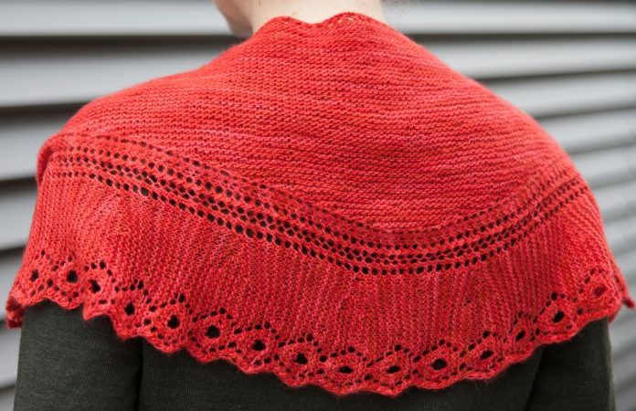 Free Knitting Pattern for Lace Edge Shawl