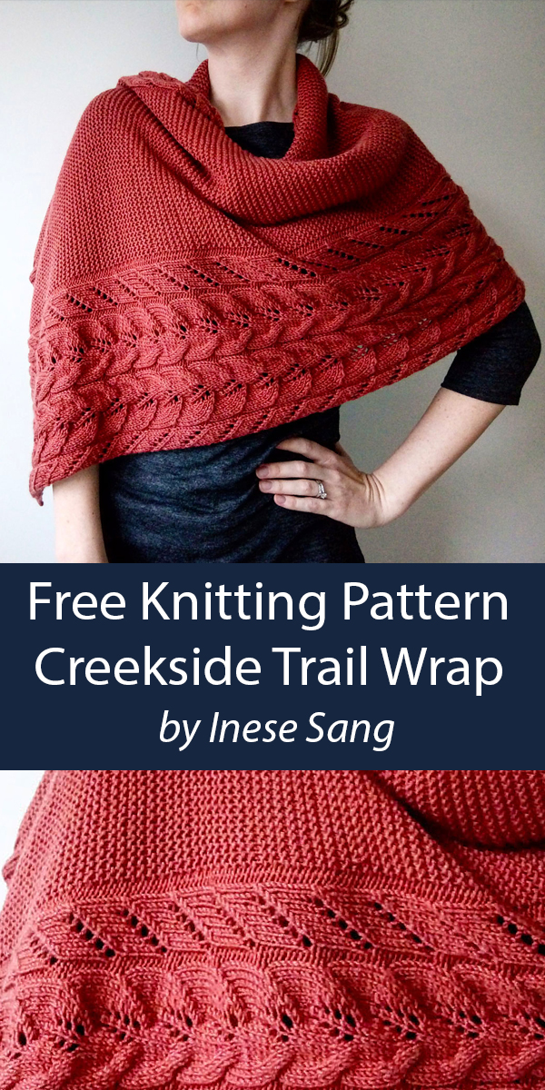 Free Shawl Knitting Pattern Creekside Trail Wrap