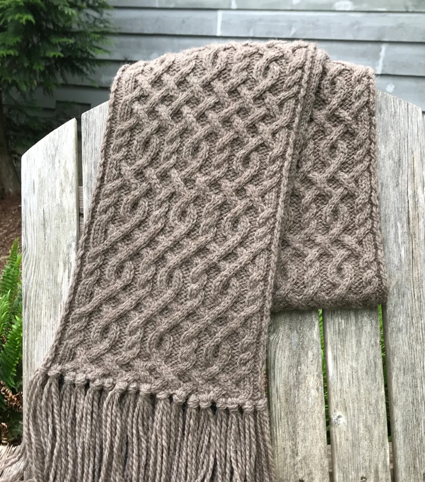 Creekwater Cabled Scarf Knitting Pattern