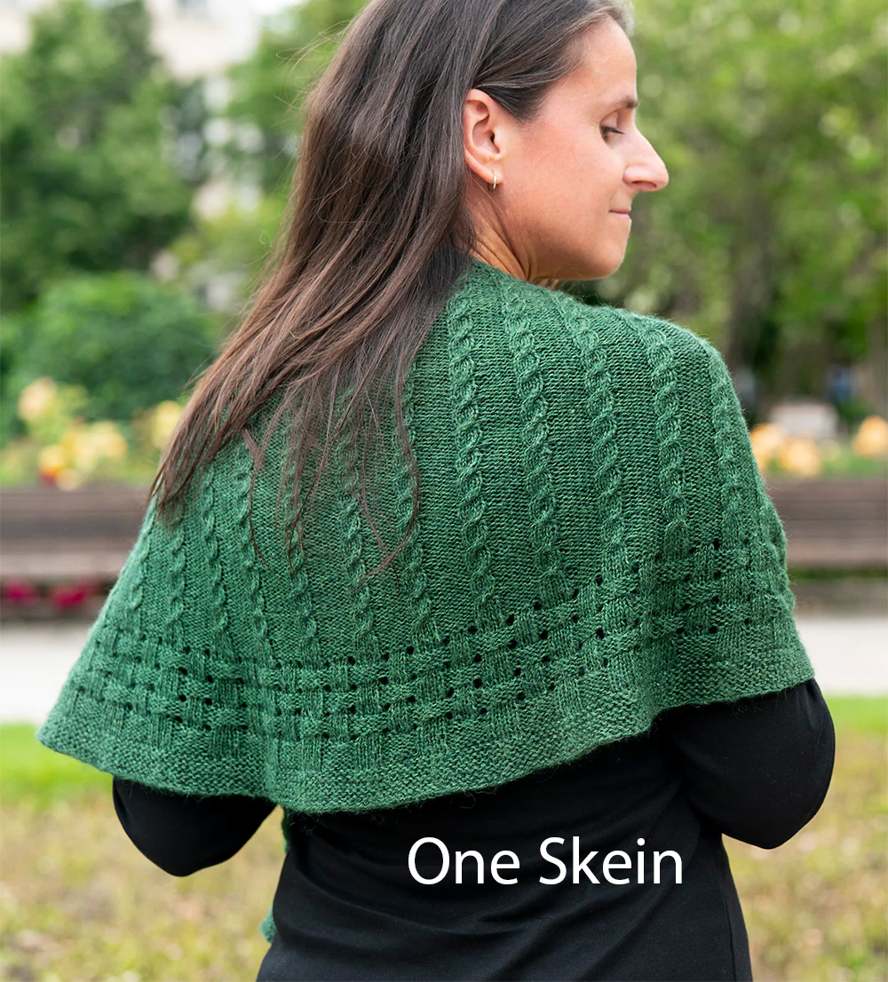 Cable Crescent Shawl Knitting Pattern