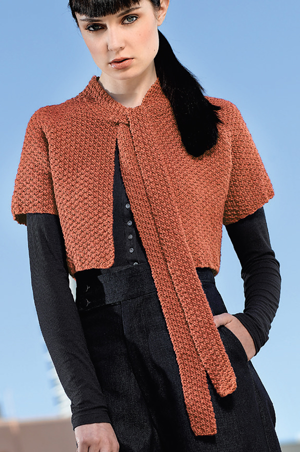 Free Knitting Pattern for 4 Row Repeat Cropped Box Stitch Jacket