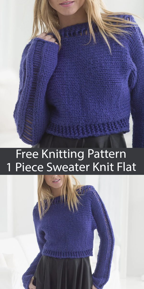 Free Sweater Knitting Pattern Cropped Drop Stitch Pullover
