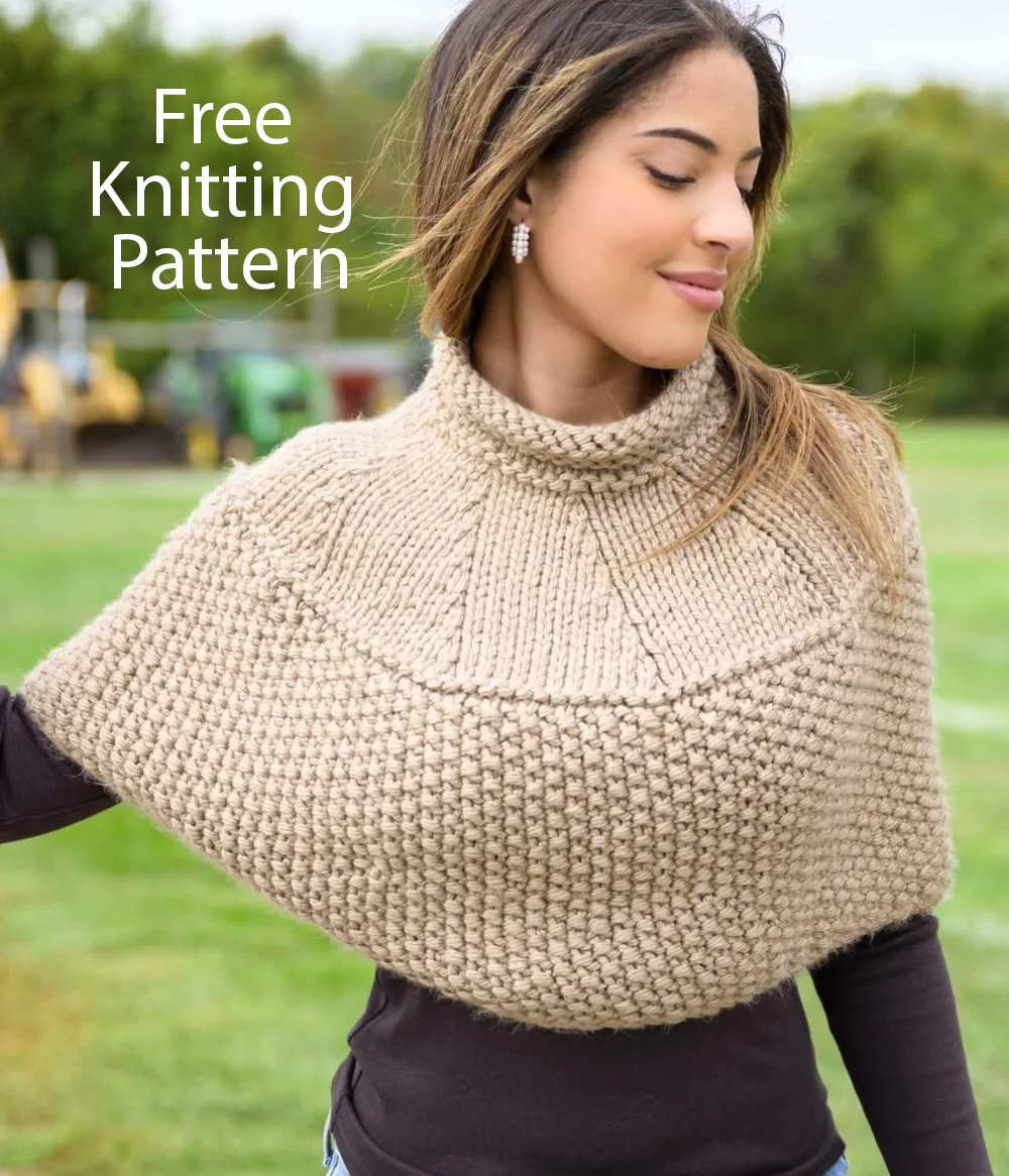 Free Cropped Poncho Knitting Pattern