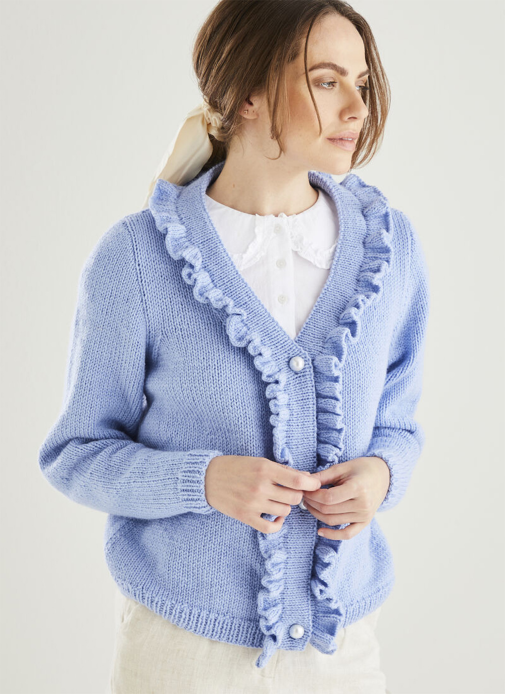 Cropped Ruffle Cardigan Knitting Pattern