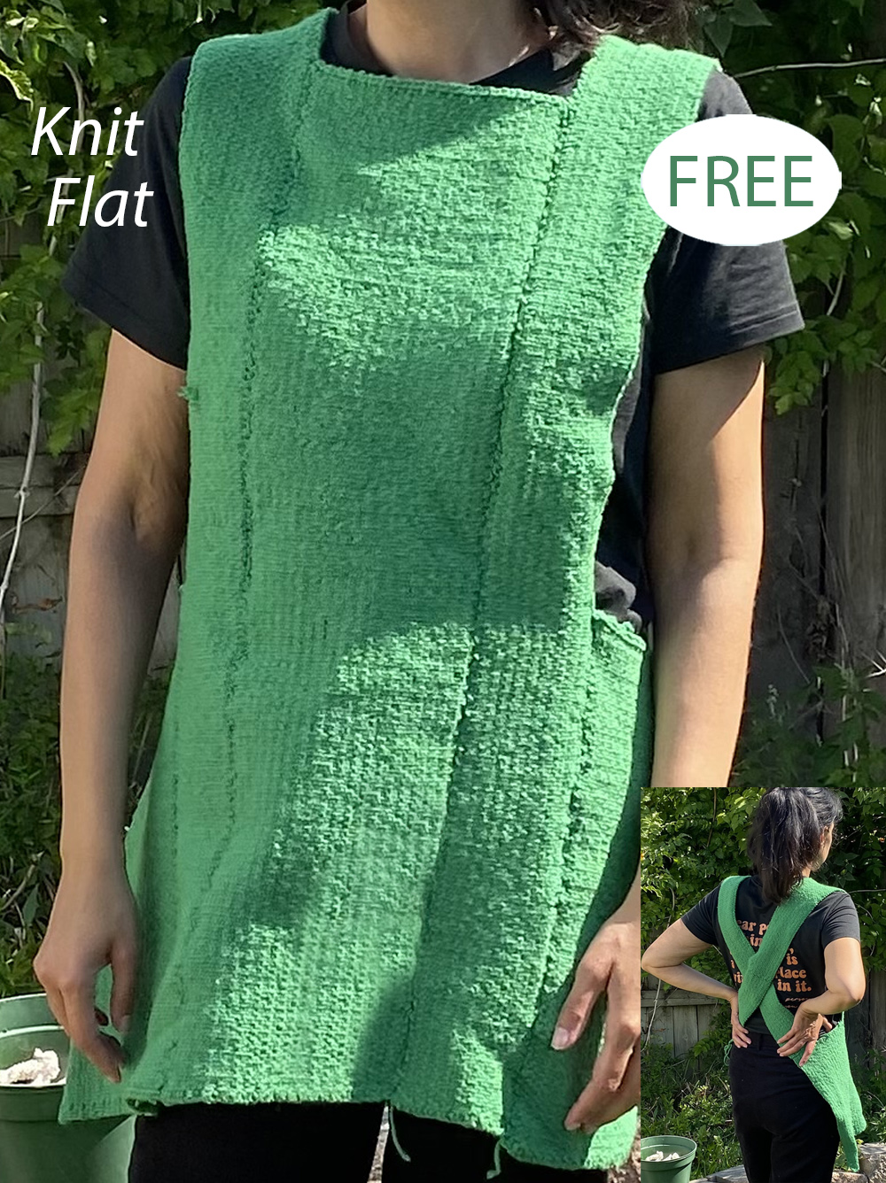 Free Cross Back Garden Apron Knitting Pattern