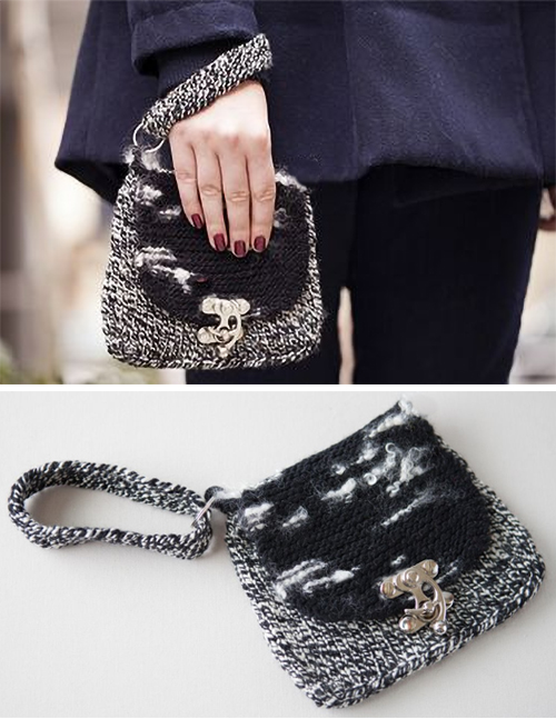 Free Knitting Pattern and Class for Crossbody Clutch