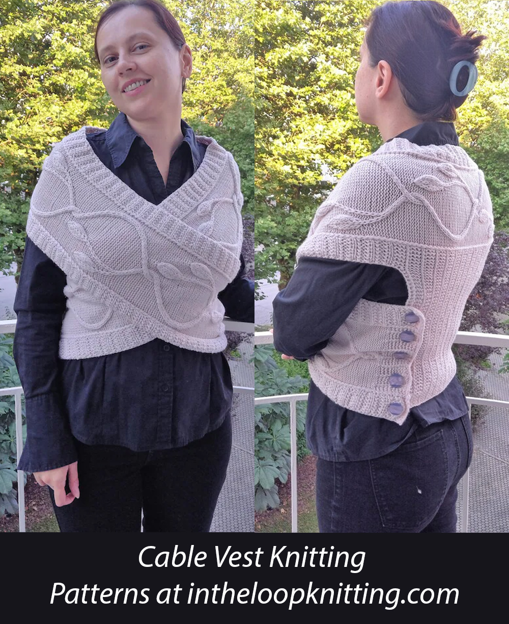 Wrapped in Vines Crossover Wrap Vest  Knitting Pattern
