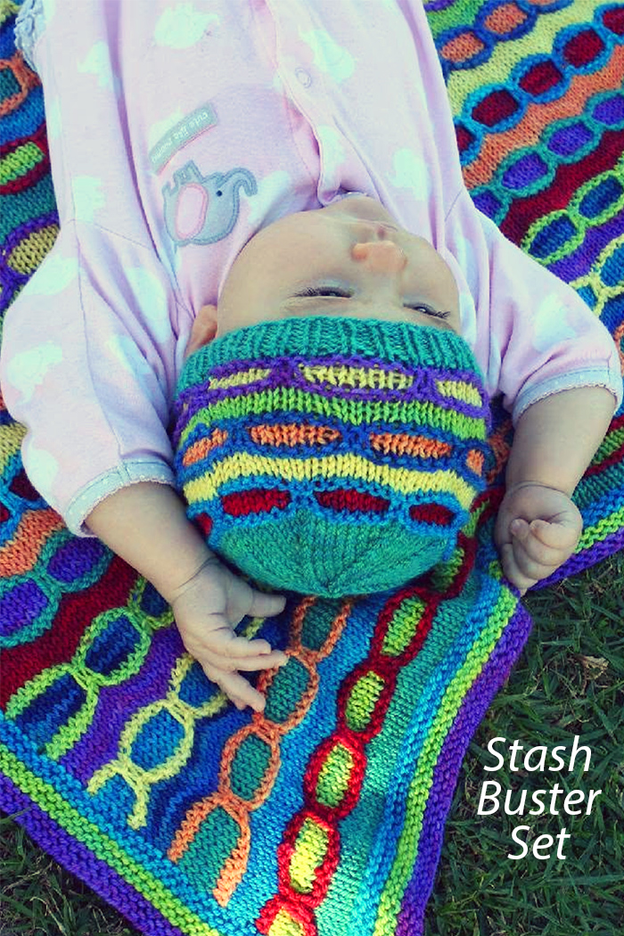 Crowley Blanket and Hat Set Honeycomb Knitting Pattern